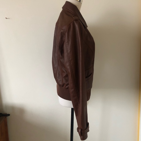 ::SOLD:: Asymmetrical Zip Vegan Leather Jacket - Picture 3 of 10